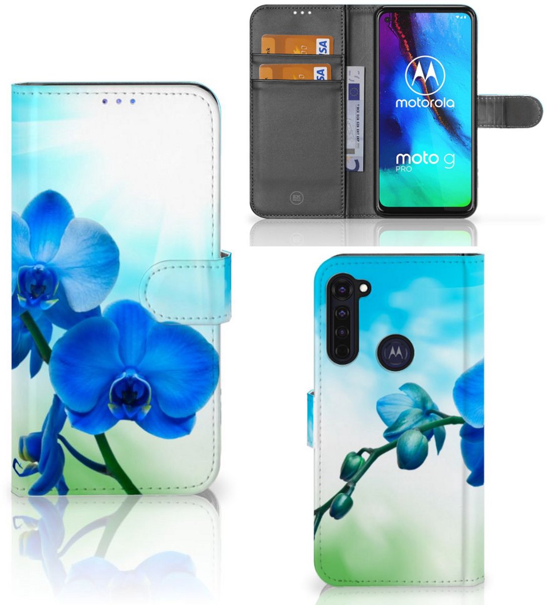 Motorola Moto G Pro Hoesje Orchidee Blauw - Cadeau voor je Moeder