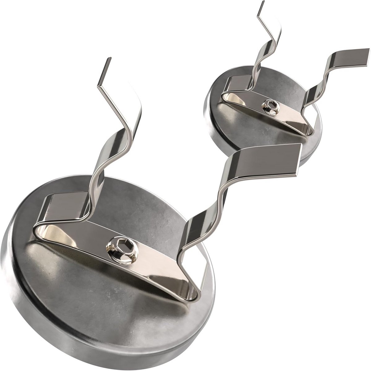 Magnetische Haak met Ronde Basis en Staal Clip - Krachtige Bevestiging (Pack van 2)