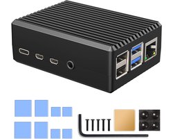 Aluminium Behuizing voor Raspberry Pi 4 - Passieve Koeling, Compatibel met Model B 8GB/4GB/2GB