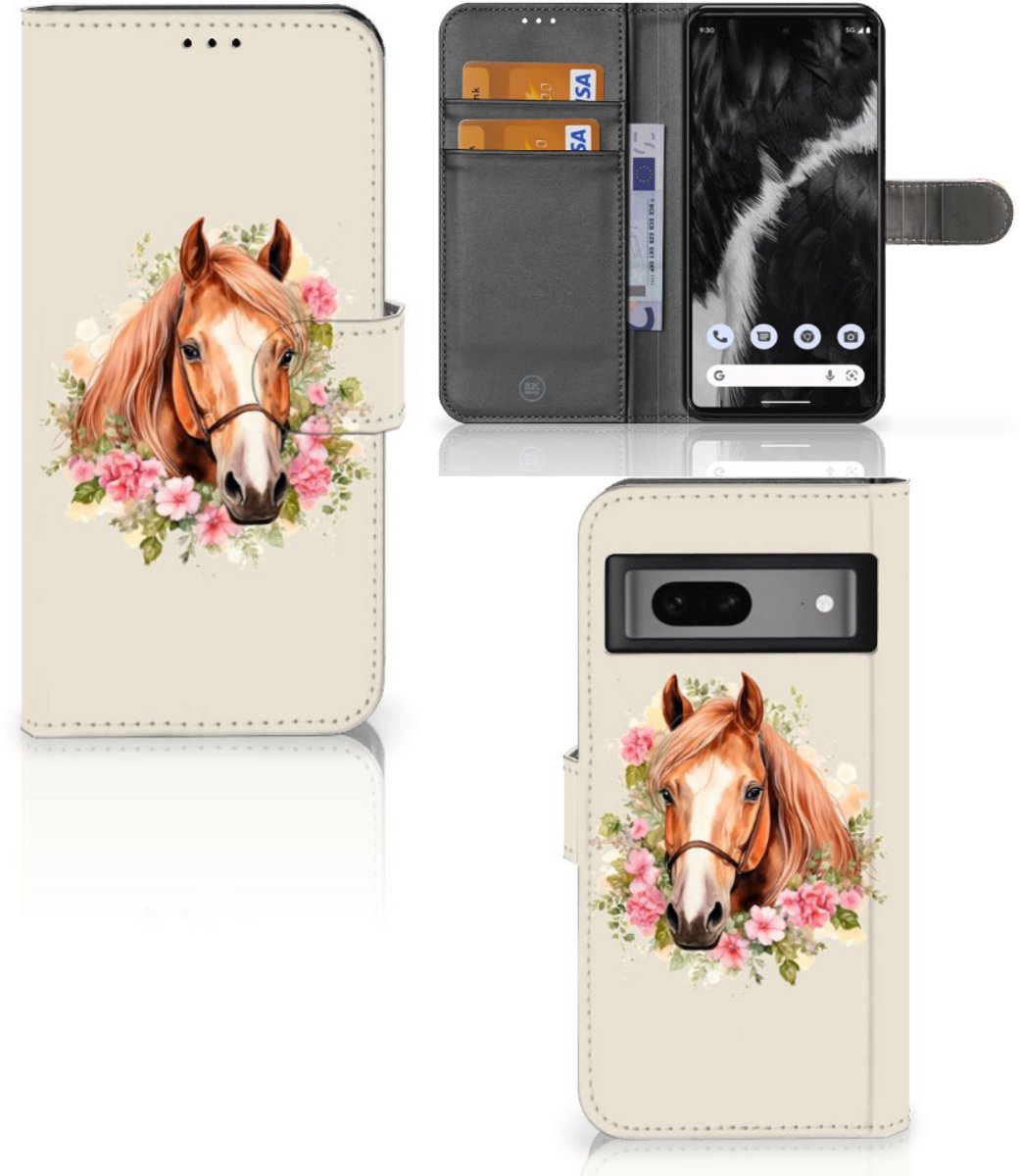 Telefoonhoesje met Pasjes voor Google Pixel 7 Paard