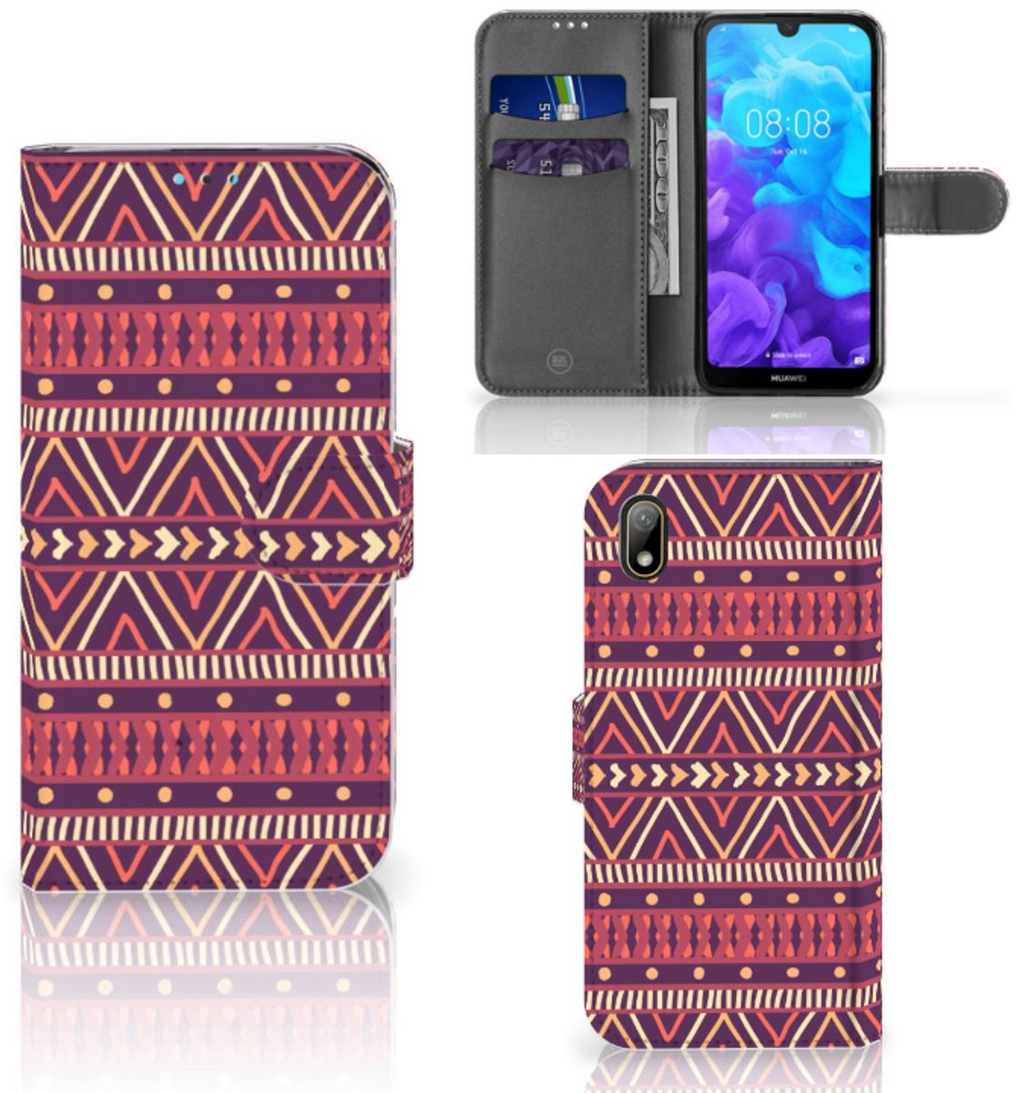Huawei Y5 (2019) Telefoon Hoesje Aztec Paars