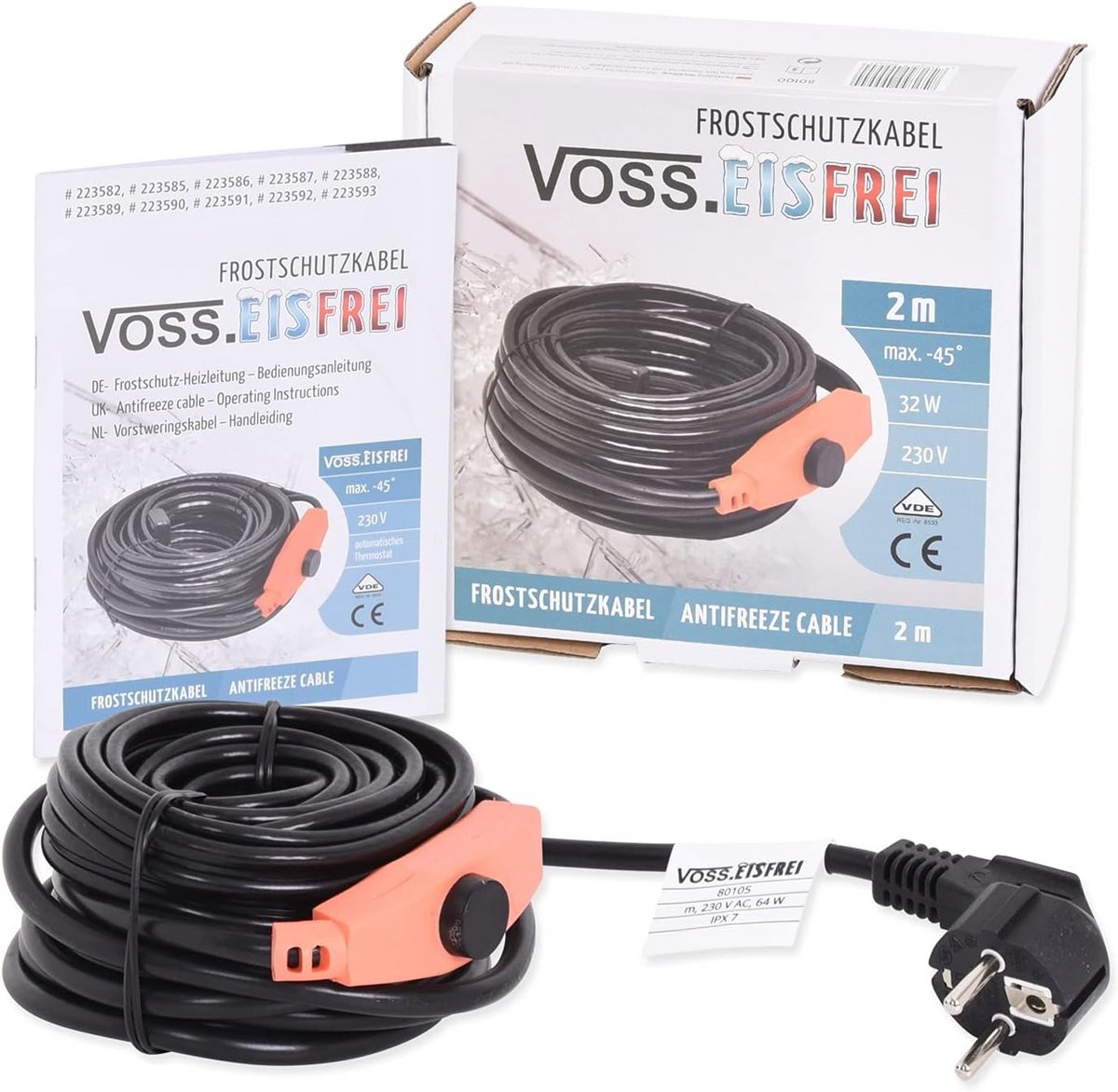 Vorstbeschermingskabel met Thermostaat - 2 Meter