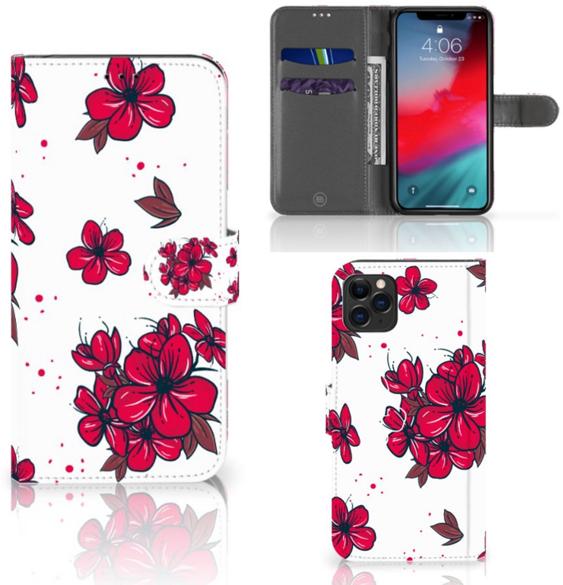 Boekhoesje voor Apple iPhone 11 Pro Max Hoesje Blossom Red
