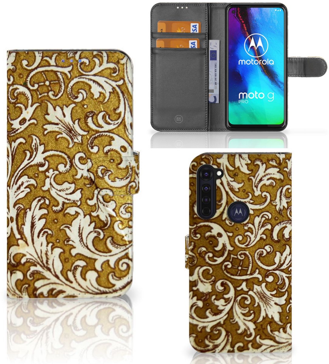 Wallet Case Motorola Moto G Pro Barok Goud