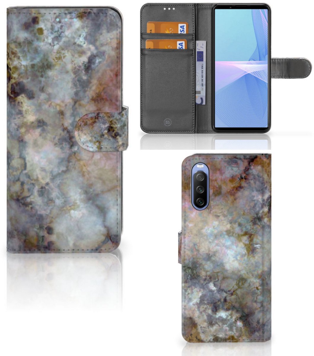 Sony Xperia 10 III Bookcase Marmer Grijs