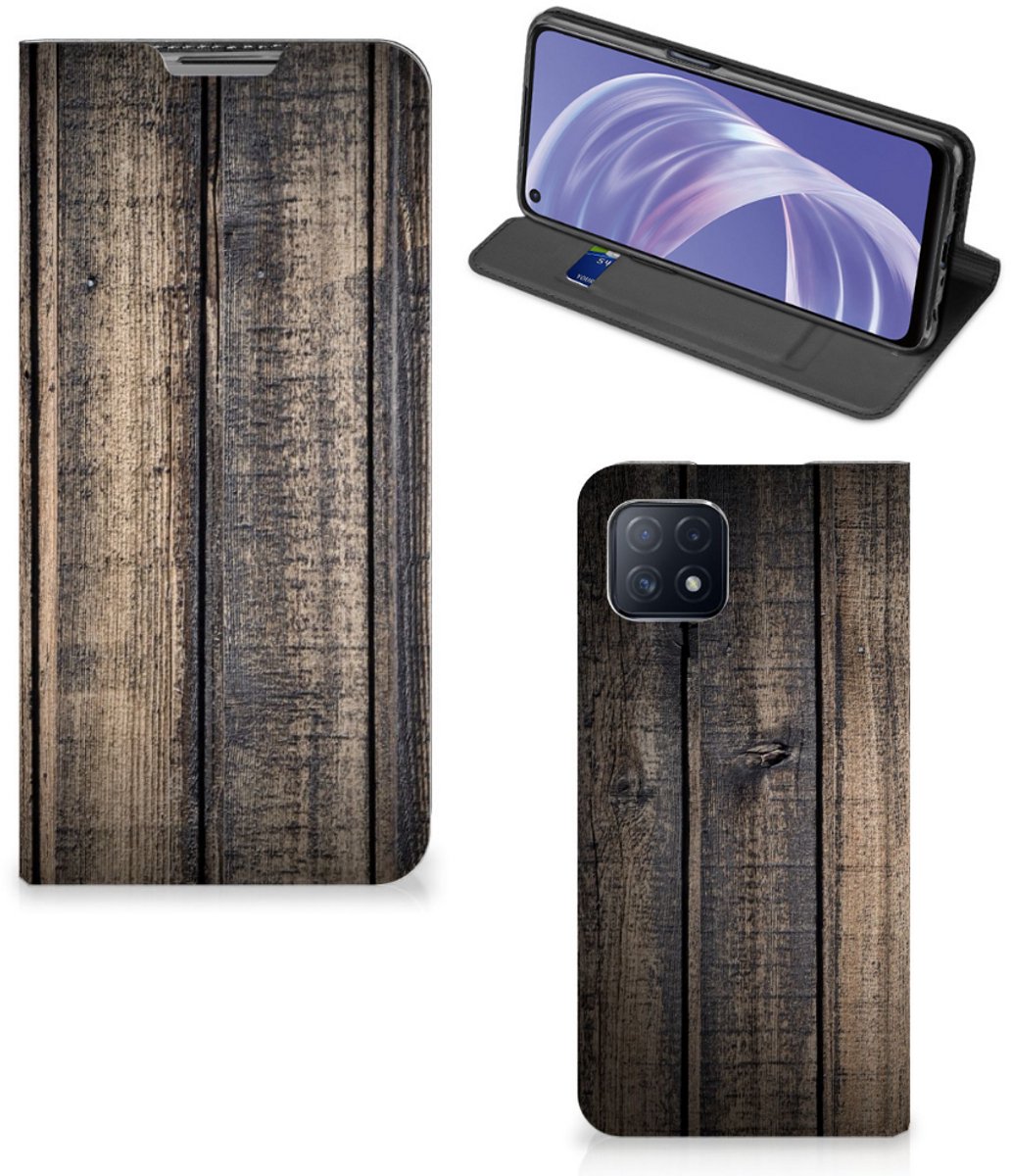 OPPO A73 5G Book Wallet Case Steigerhout