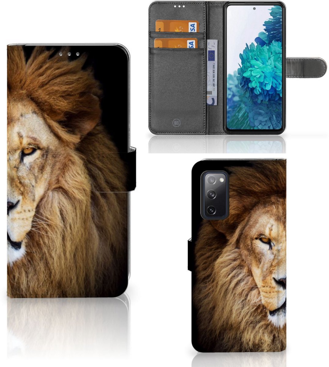 Samsung Galaxy S20 FE Telefoonhoesje met Pasjes Leeuw