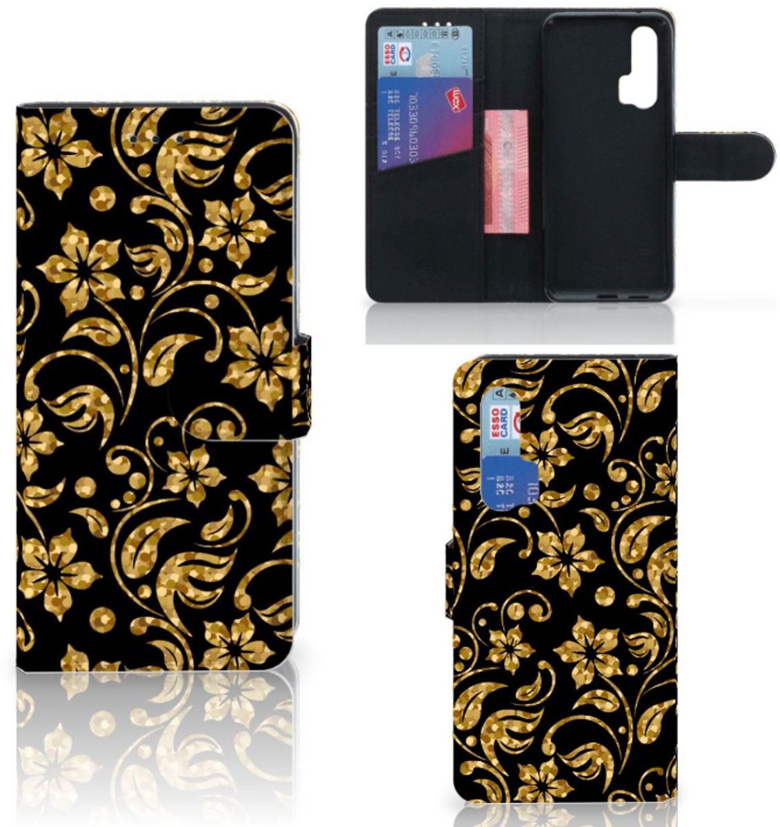 Honor 20 Pro Hoesje Gouden Bloemen