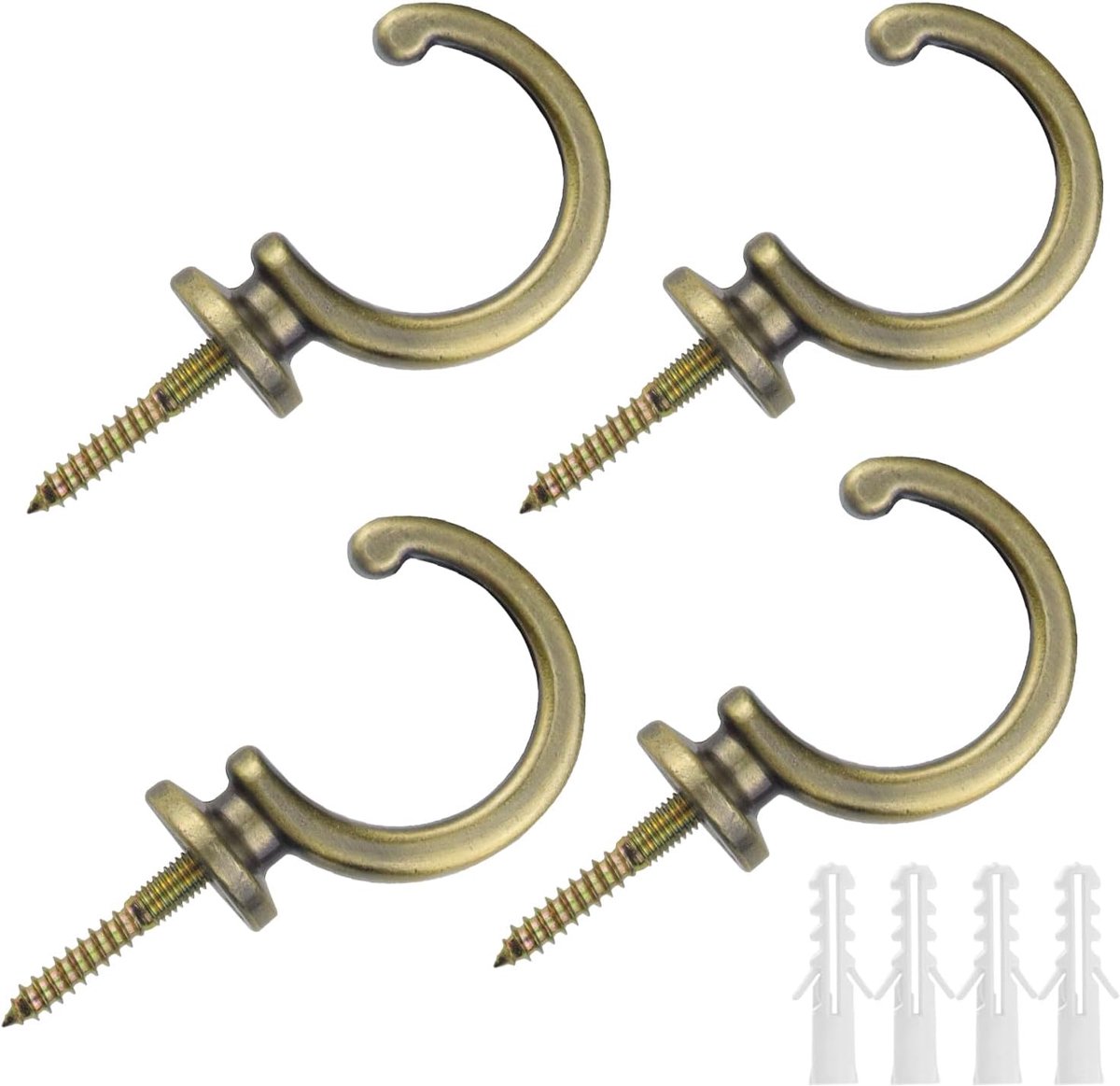 Decoratieve Vintage Haken voor Gordijnen en Lampen - 4 Stuks