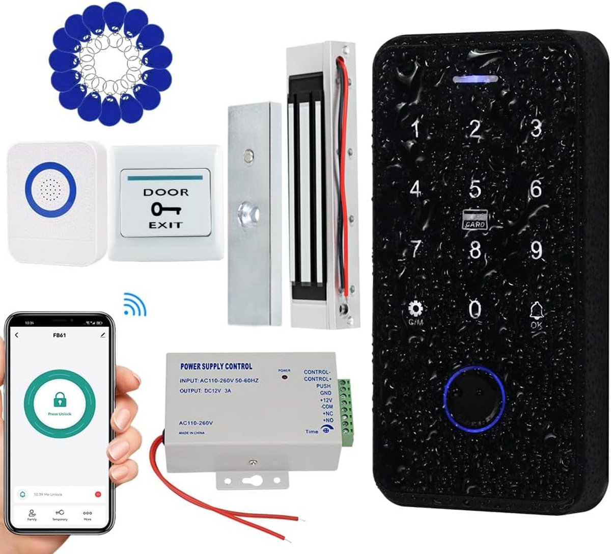 Waterdichte toegangscontrolekit met RFID toetsenbord en magneetslot
