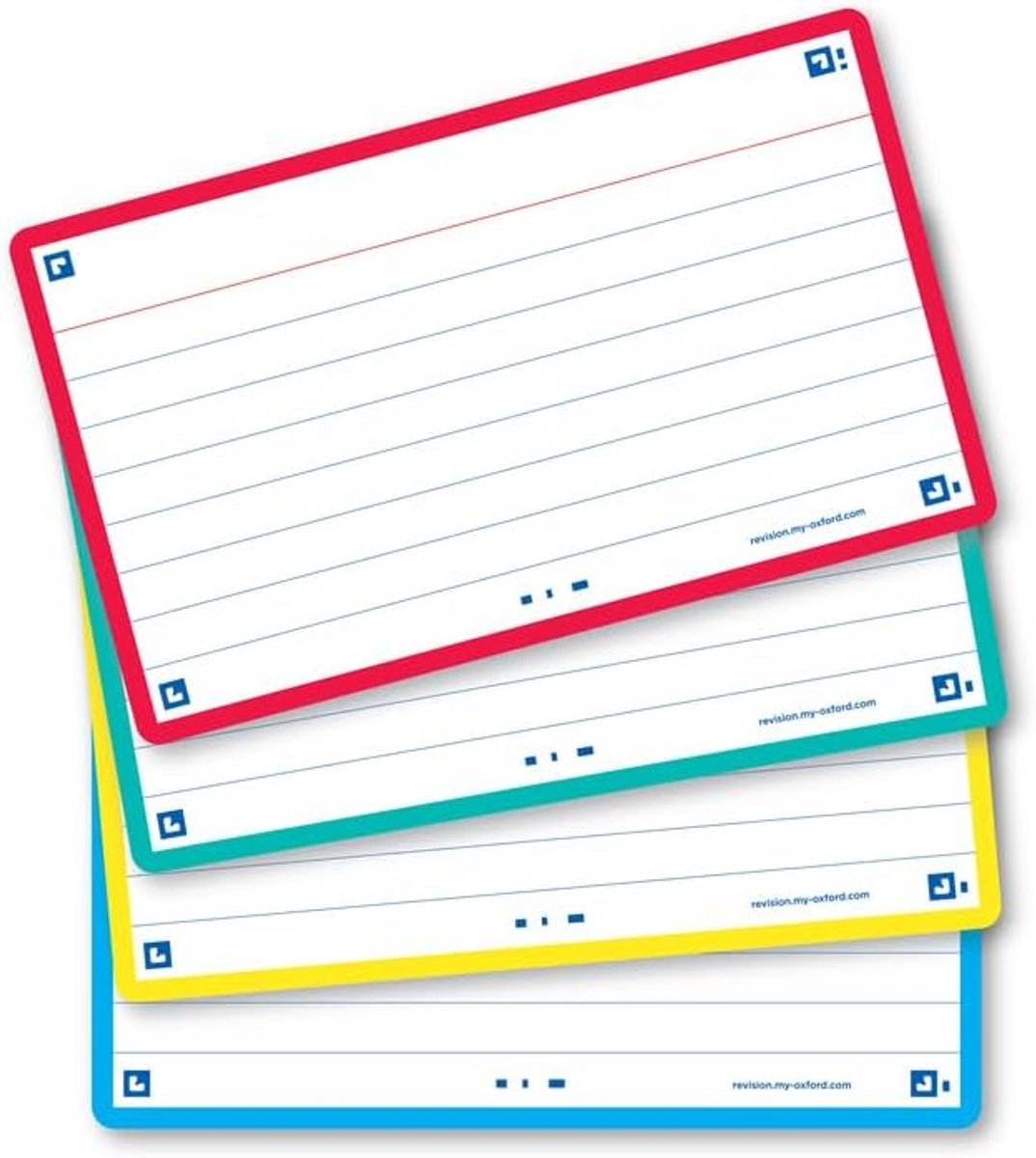 Flashcards A7 Gelijnd in 4 Kleuren - 80 Kaartjes