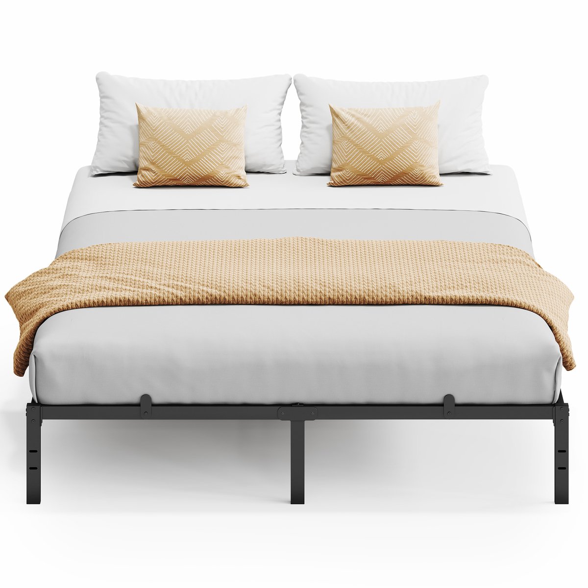 Vasagle Bed - Metalen Bed - Met Opbergruimte Onder Het Bed - Stevig Metalen Frame Zwart