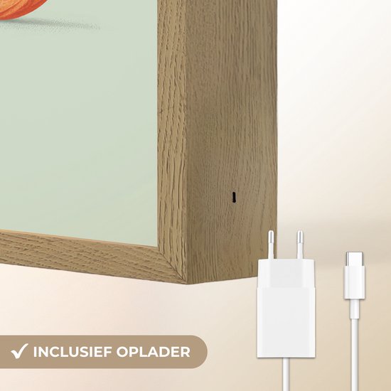 Nachtlampje 40x60 cm - Kinder lamp - Staart - Dino - Minimalistisch - Blauw - Tafellamp kinderkamer draadloos - Slaapkamer lampje - Bedlamp kinderen - Kinderlampje - Wandlamp babykamer - Nachtlampjes van Merkloos — afbeelding 5
