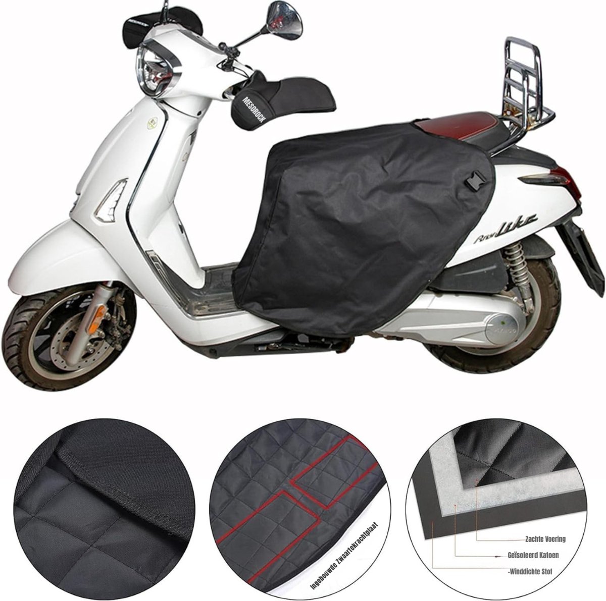 Zylo® Scooter Deken - Beenkleed - Waterdicht - Winddicht - 30cm x 24cm x 7cm - Zwart