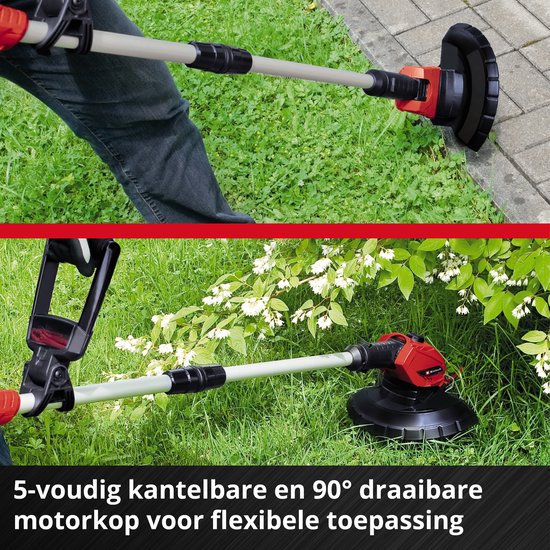 Einhell Accu Grastrimmer GE-CT 18 Li Solo - Power X-Change - 18 V/Li-ion - Maaidiameter: 24 cm - Draaibare en kantelbare motorkop - Bloembeschermer - Excl. accu en lader — afbeelding 5