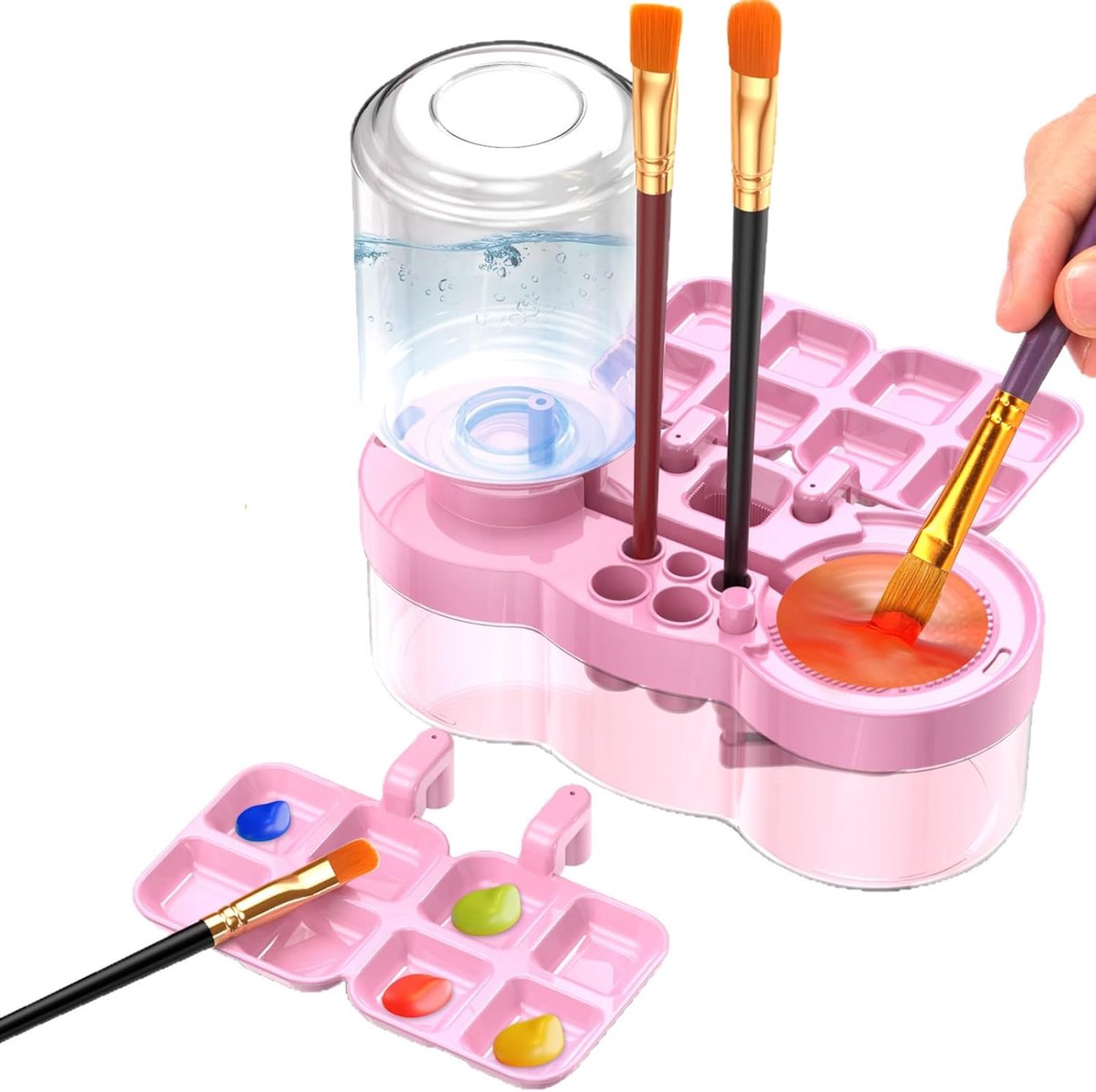 Multifunctionele Penseelreiniger - Borstelreiniger - Brush Cleaner - Voor Acryl, Aquarel en Waterbasis - Penseel / Verfkwasten Schoonmaak Reiniger - Roze