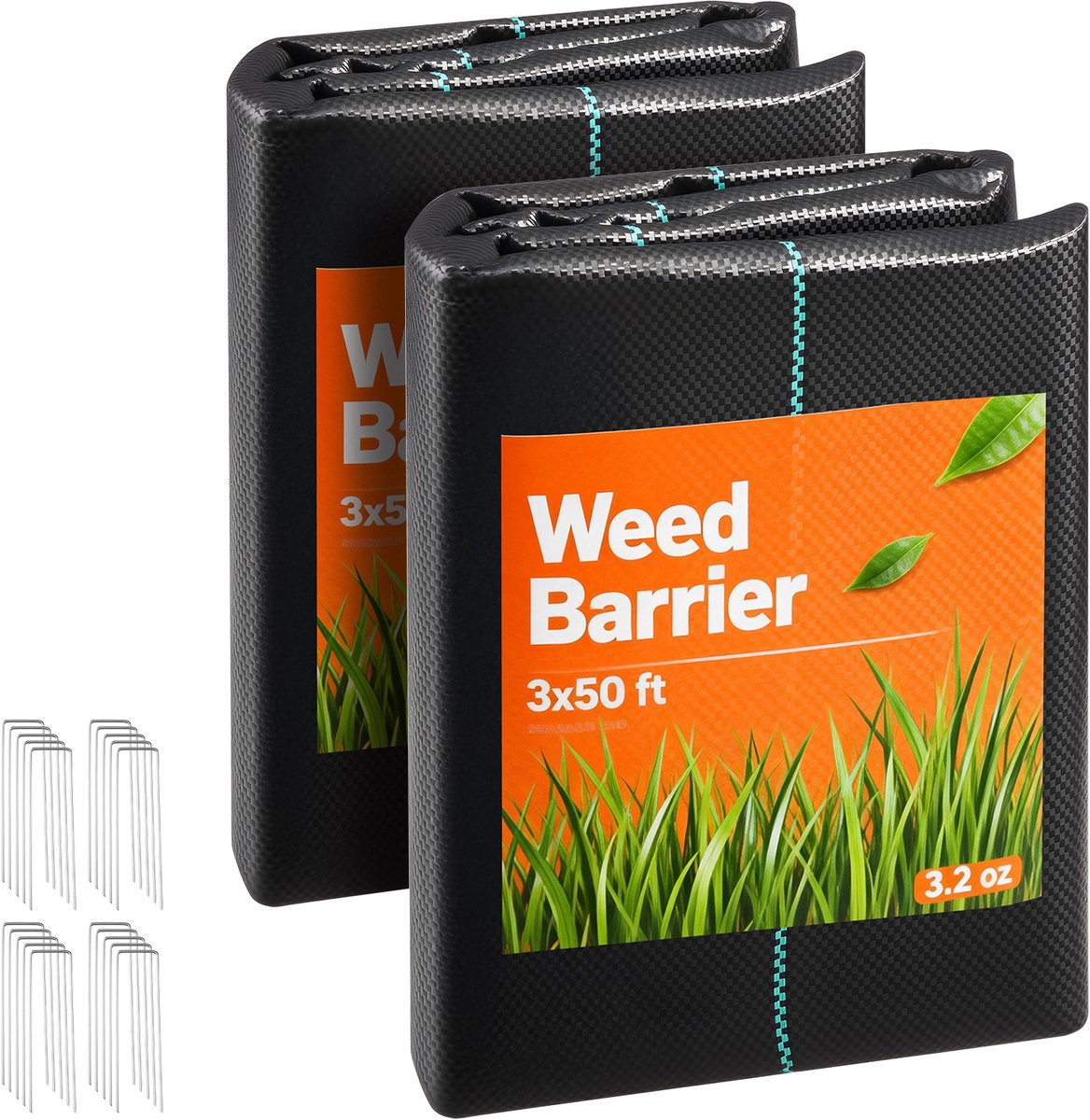 VEVOR 2x Onkruidbestrijdingsdoek 0,9x15,2 M Tuinvlies 90 G/M², Polypropyleen Onkruidmat, Onkruidbarrière met Hoge Ventilatie en Drainage, Wortelbarrière voor Kassen, Boerderijen en Tuinen, Zwart