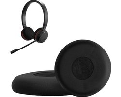 kwmobile 2x oorkussens geschikt voor Jabra Evolve 20 / 20se / 30 / 30II / 40 / 65 - Earpads voor koptelefoon in zwart