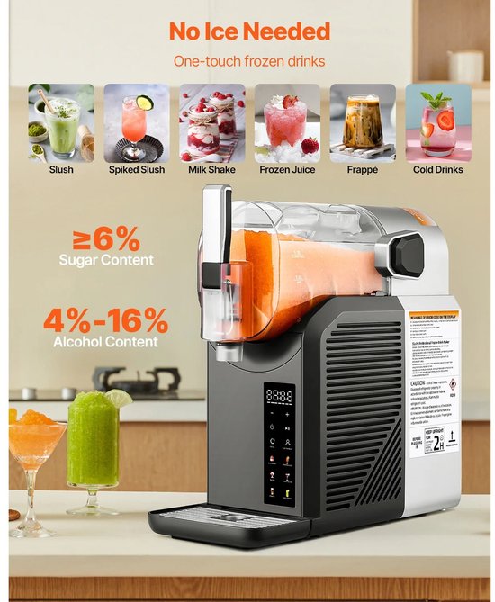 HOB Slush Puppy Maker - Ijsmachine - Slush Machine - Slushy Mache - 2 L - Frozen Drink Cocktail Machine - 6 Programma's - Slush Margarita Milkshake Frappé van Merkloos — afbeelding 5