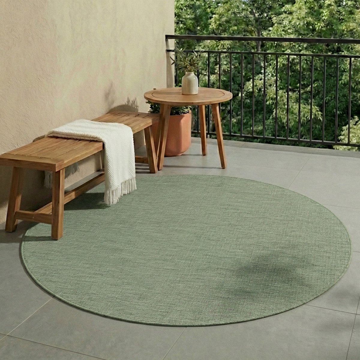 NATURL. Rond buitenkleed - Costa Groen - Ø 120cm