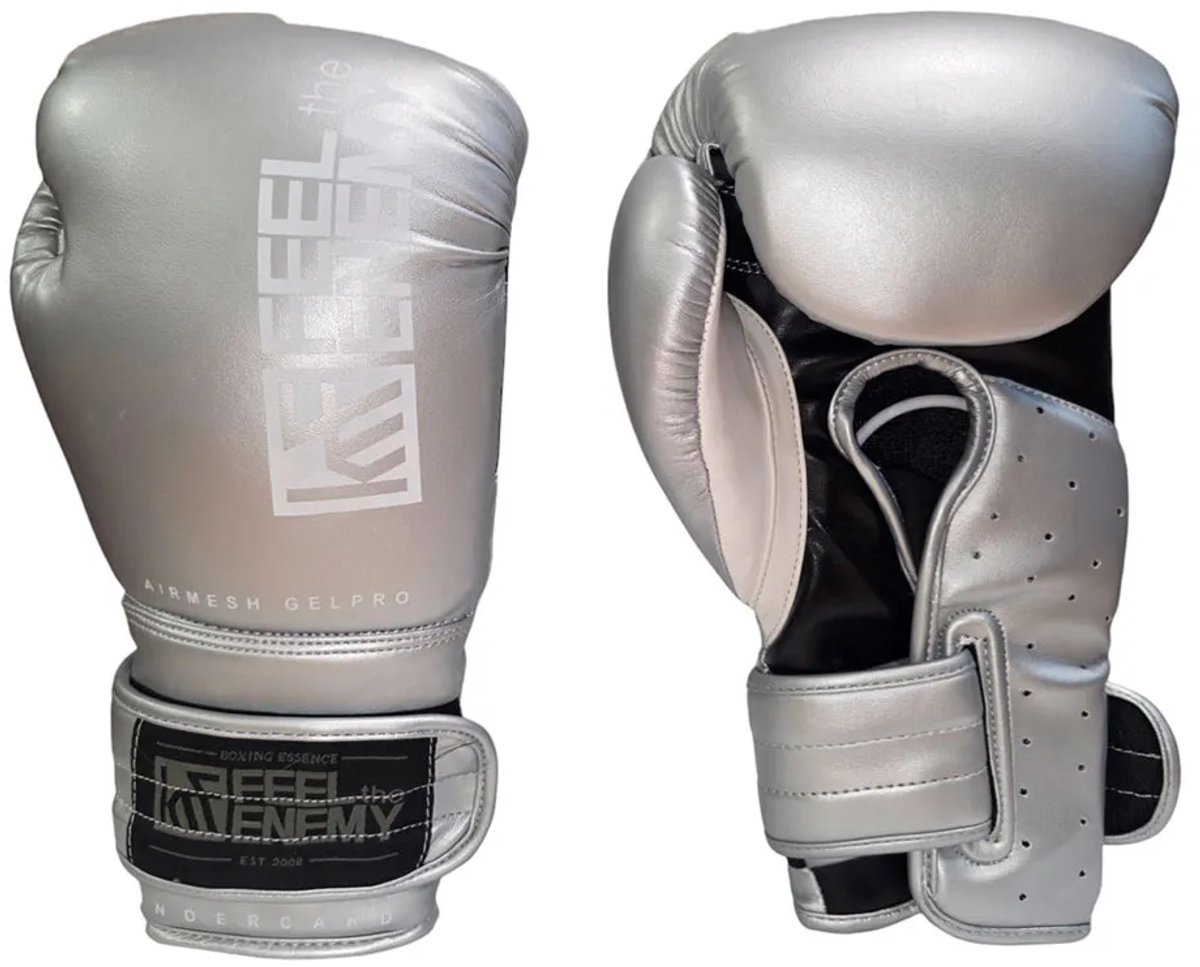 Krf Feel The Enemy Undercard Arimesh Gelpro Bokshandschoenen Zilver 12oz