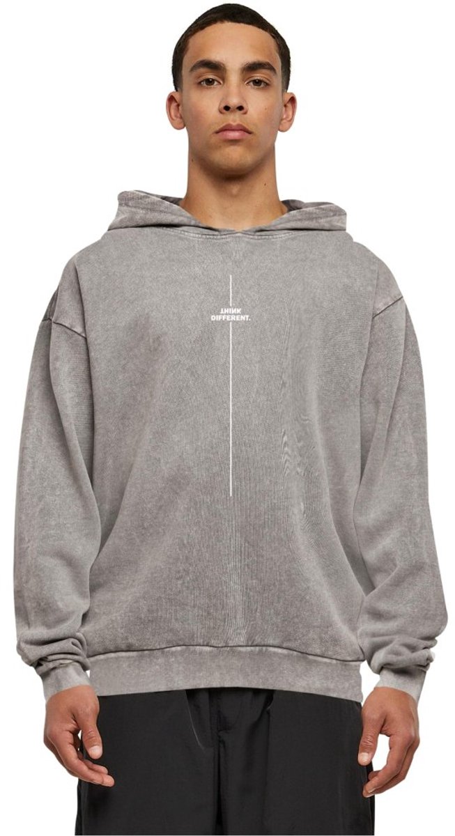 Merchcode - Think Different Acid Washed Oversize Hoodie/trui - 3XL - Grijs