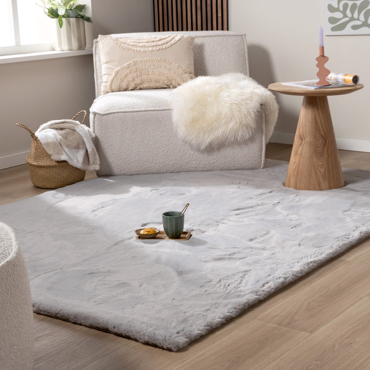 NATURL. Zacht Hoogpolig vloerkleed - Comfy Supreme Grijs - 200x290cm