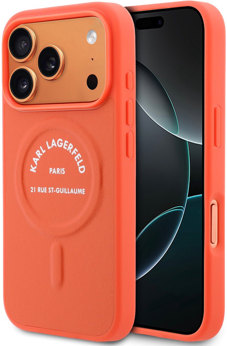 Karl Lagerfeld Back cover voor Apple iPhone 17 Pro in de kleur Oranje