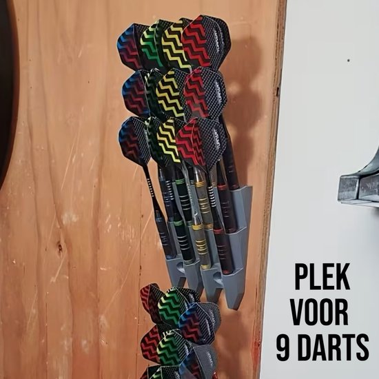 Wandmontage Dart Displayrek voor 9 Darts - Ruimtebesparende Dartpijlen Houder - Wit - 6.5 x 10,5cm van Merkloos — afbeelding 2