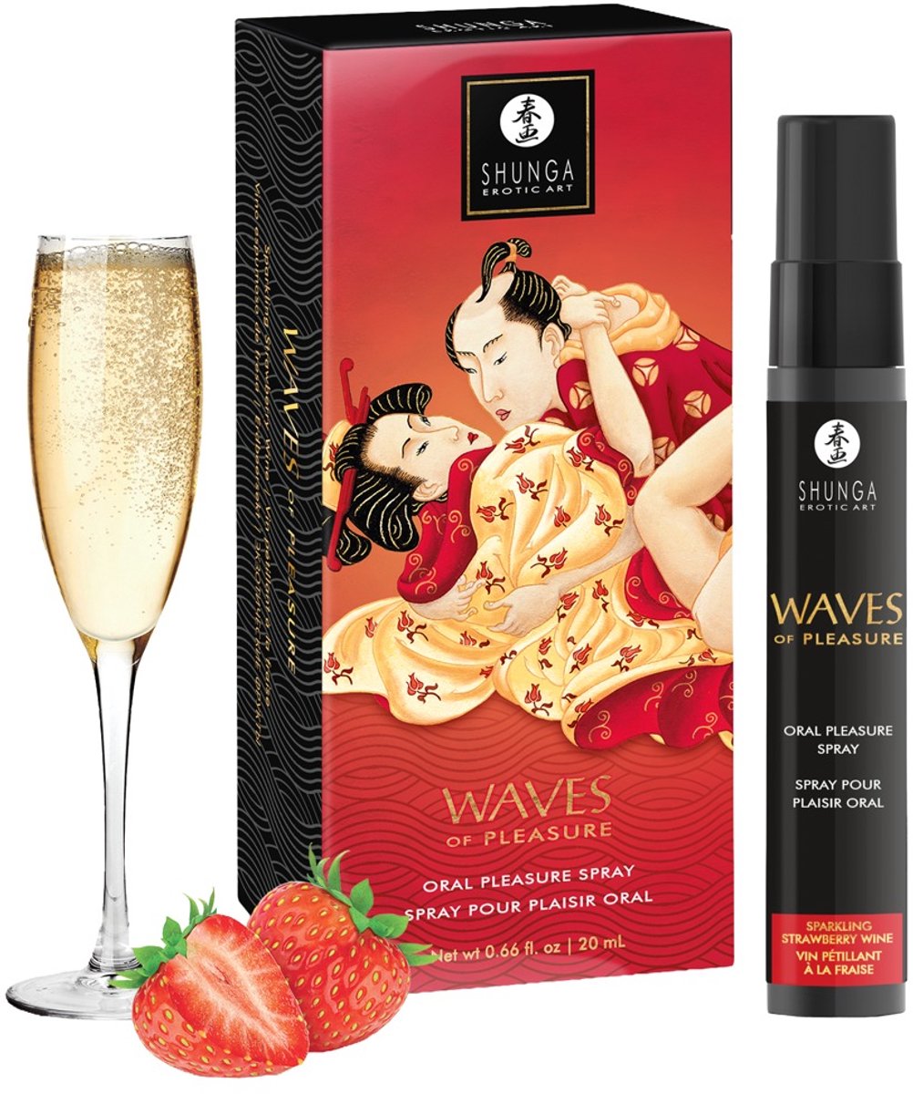 Shunga golven Of Pleasure Sparkling Strawberry Wine 20 Ml