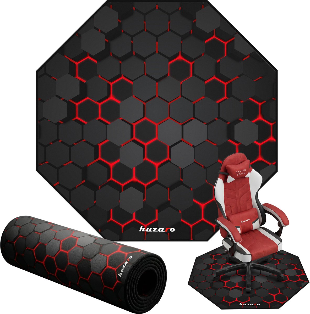 Mat voor Gaming Huzaro HZ-FLOORMAT 2.0 Zwart