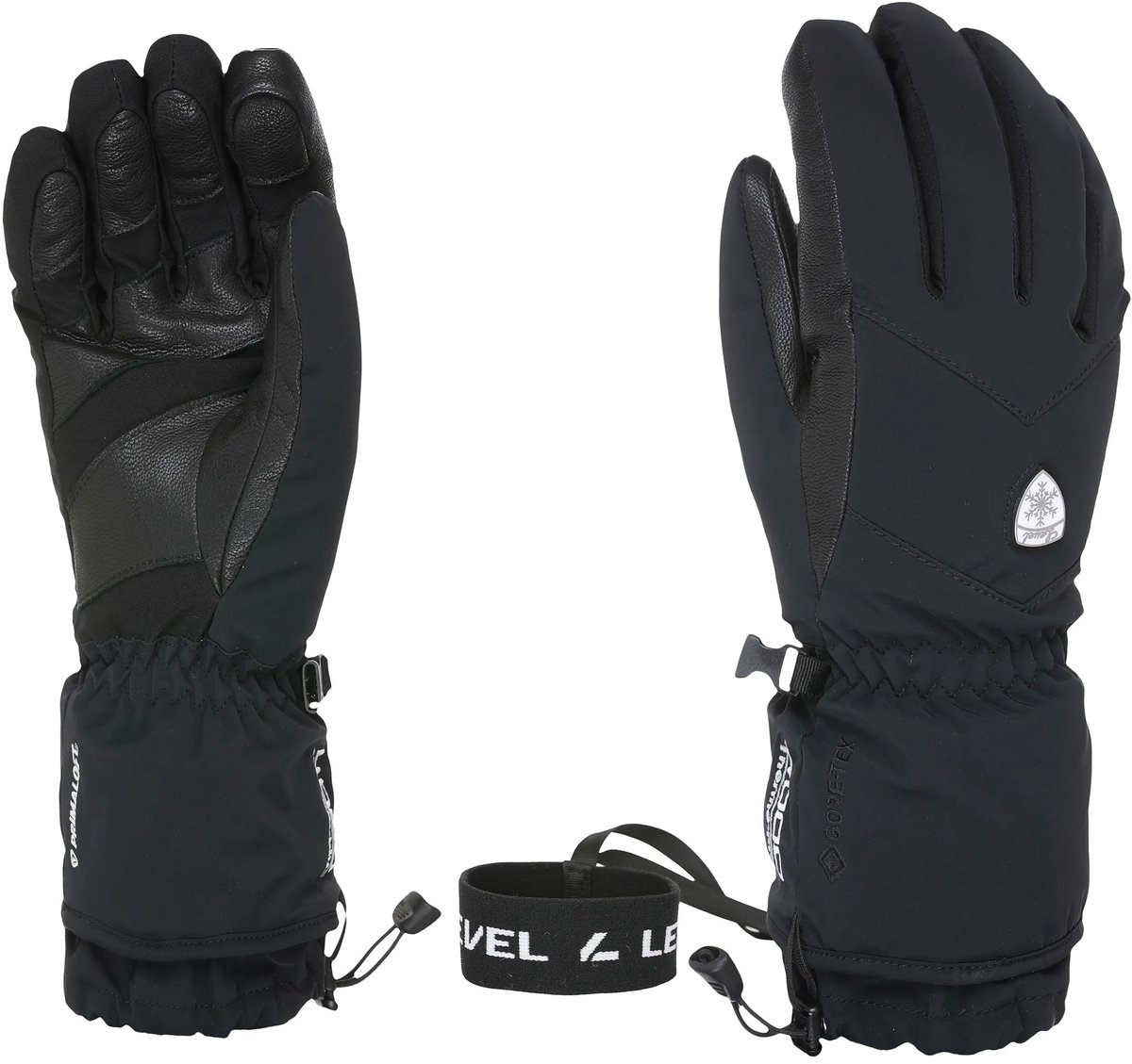 Dames skihandschoenen Level I Super Radiator Over Gore-Tex Zwart