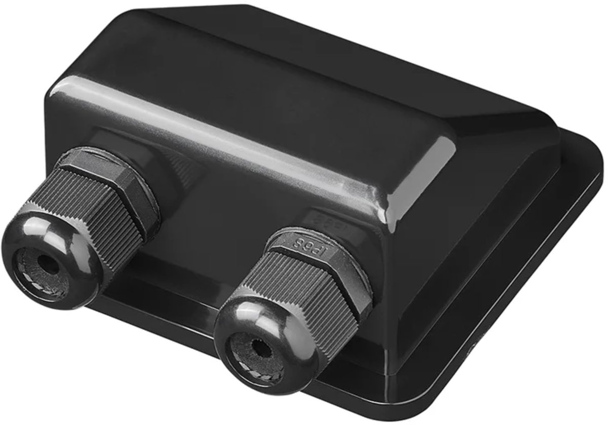 Proplus Zwarte dakdoorvoer 2-voudig voor zonnepanelen en dakinstallaties, 5 x 9,3 x 9,8 cm, eenvoudige montage