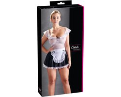 Cottelli Collection – Realistische Dienstmeisje Outfit voor Erotische Rollenspelen Licht Ontbloot met Verstelbare Bandjes – Maat XL – Wit