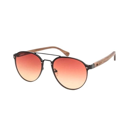 Wooda® Zonnebril Rond - Zwart - Gepolariseerd - Wooda Cala Roja Black Rojo Dégradé van Wooda — afbeelding 2