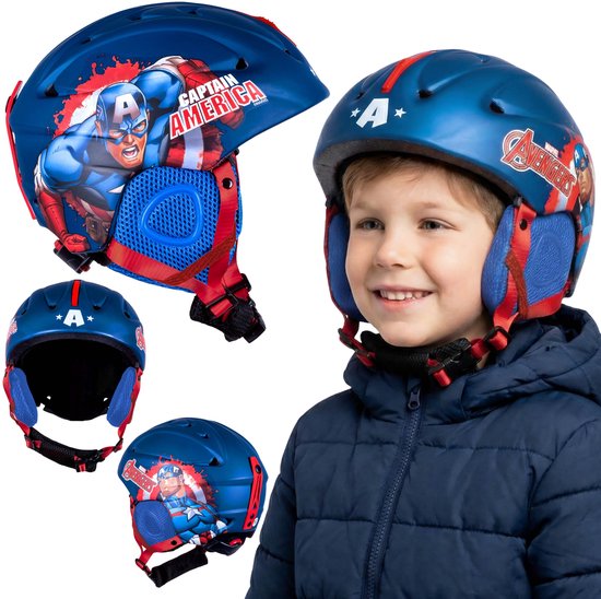 captain america snowboard helmet | Easy Rider Includes head wrap and cloth drawstring bag.Sizing Avengers Captain America Veilige skihelm,