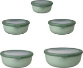 Mepal Bewaardoos 5 delig Cirqula - 350 ml. 2 x 750 ml. 1250 ml. 2250 ml - Rond - Nordic sage