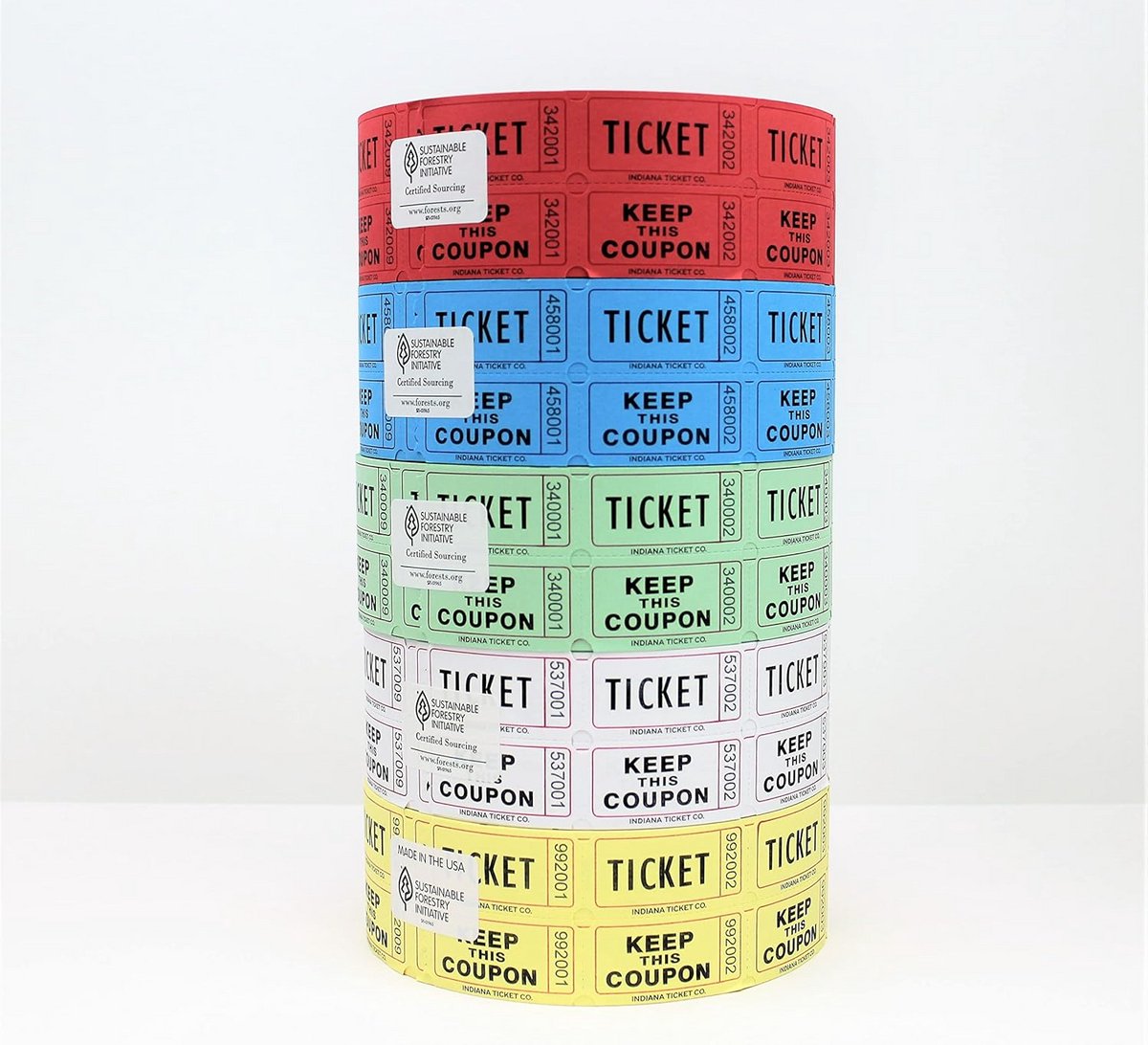 5 Pak Loterij Tickets Rollen Voor Evenementen 50/50 Trekkingen