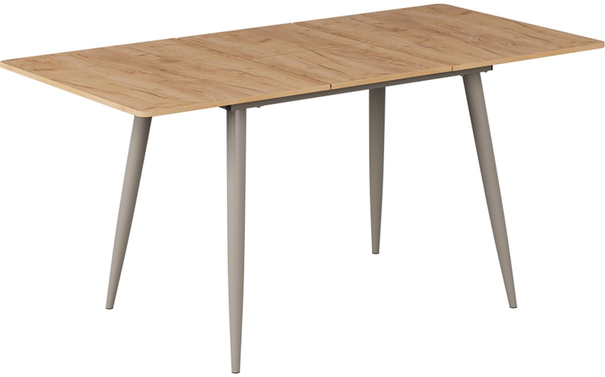 Vicco Eettafel Beaver, Goudkleurig Eiken/Grijs, 120-160 x 80 cm Uitschuifbaar
