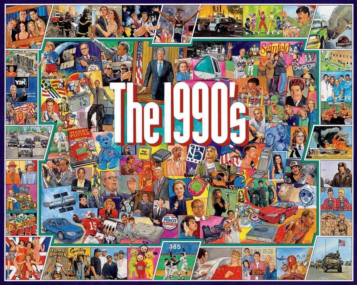Puzzel 1000 Stukjes Jaren '90 Collage - Grote Afmeting