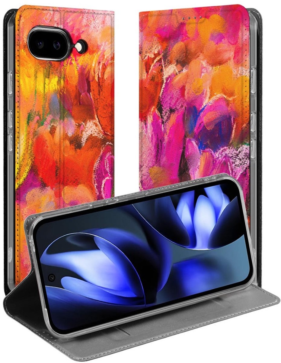 Book Wallet Case Google Pixel 9a Tulips