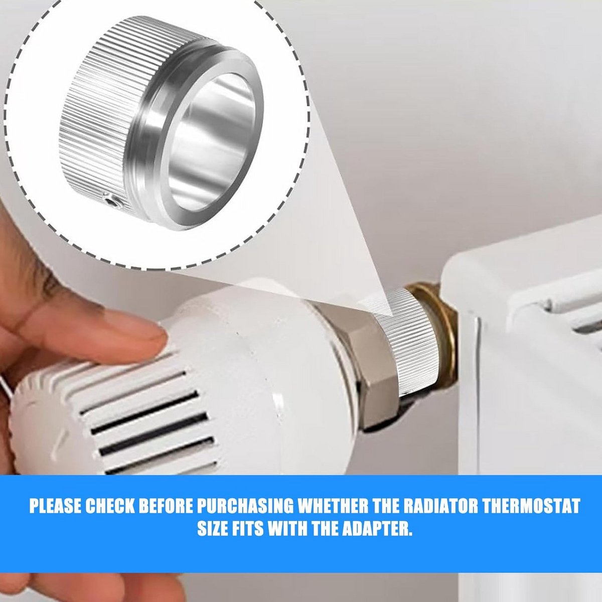 Set van 4 Radiatoradapter M30 x 1,5 voor Verwarmingsthermostaatventielen - Roestvrij Staal