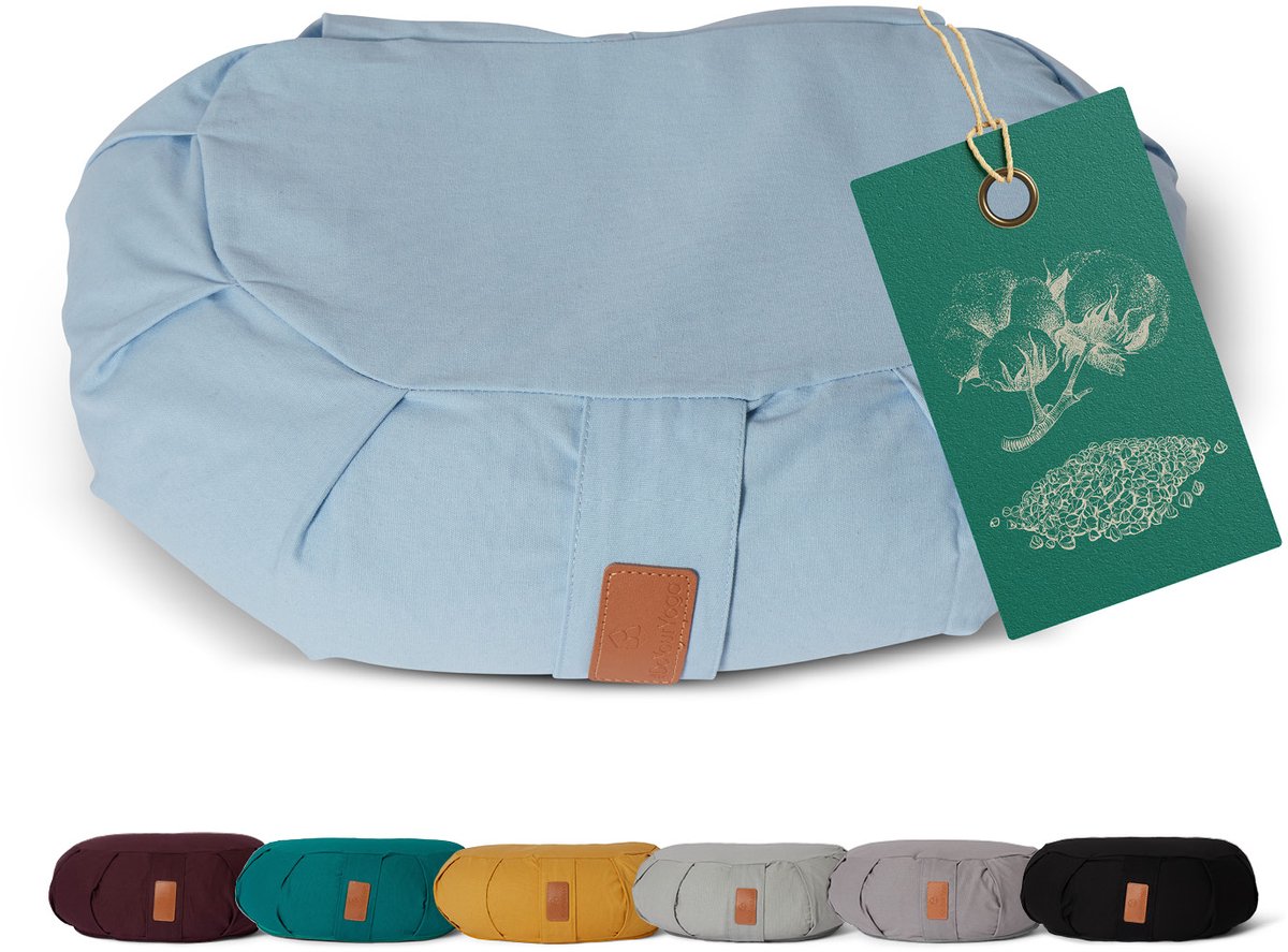 Bol.com #DoYourYoga - Yoga kussen - »Ganesh« - halve maan meditatiekussen met bio-organische boekweit schalen vulling - 45x30x14... aanbieding