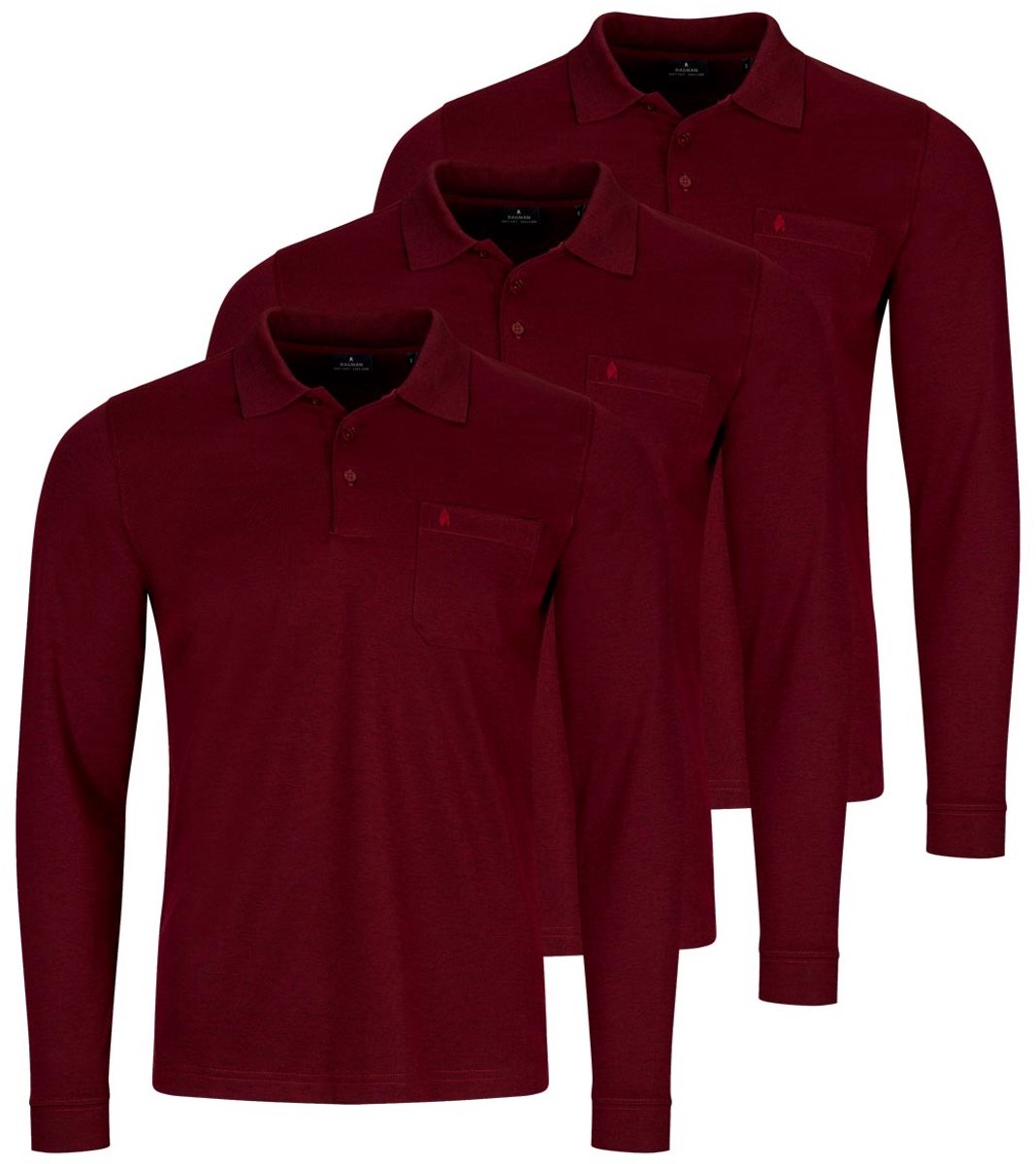 RAGMAN Heren poloshirt 3 pack Basic