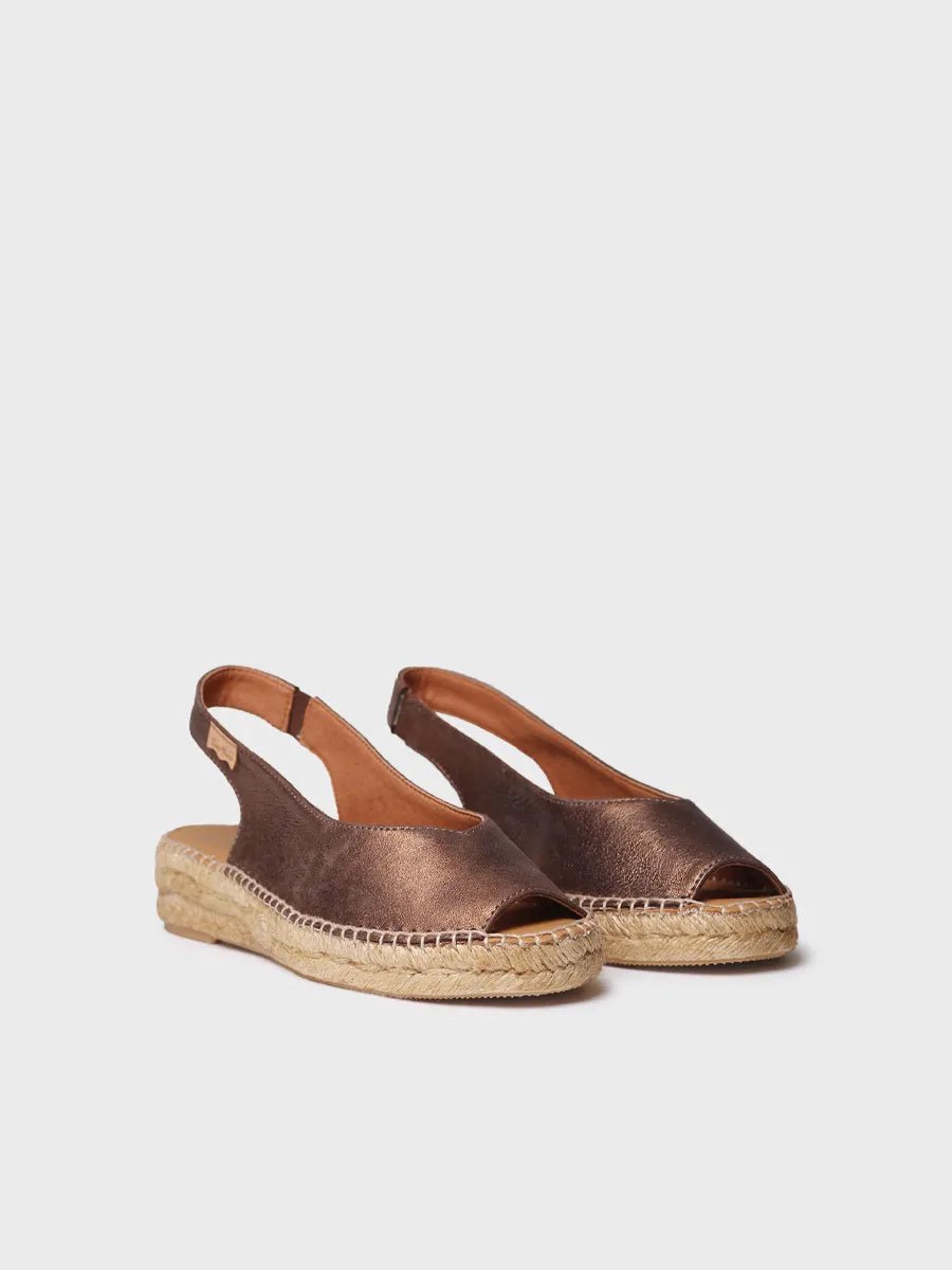 Dames espadrille met open neus van glanzend leer | ERICA-AS