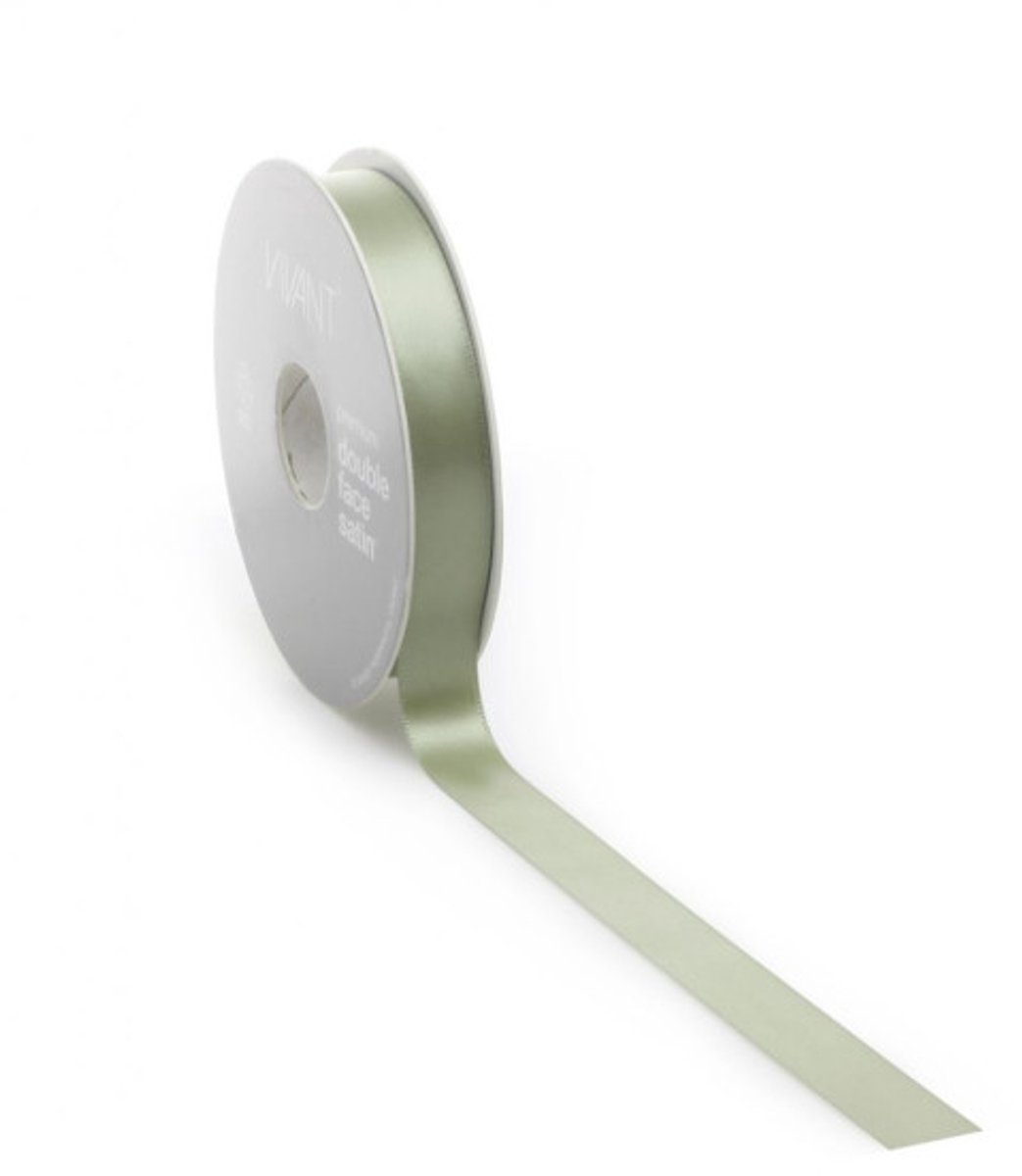 Satijnlint PREMIUM Double face 25mm x 25 meter green gold