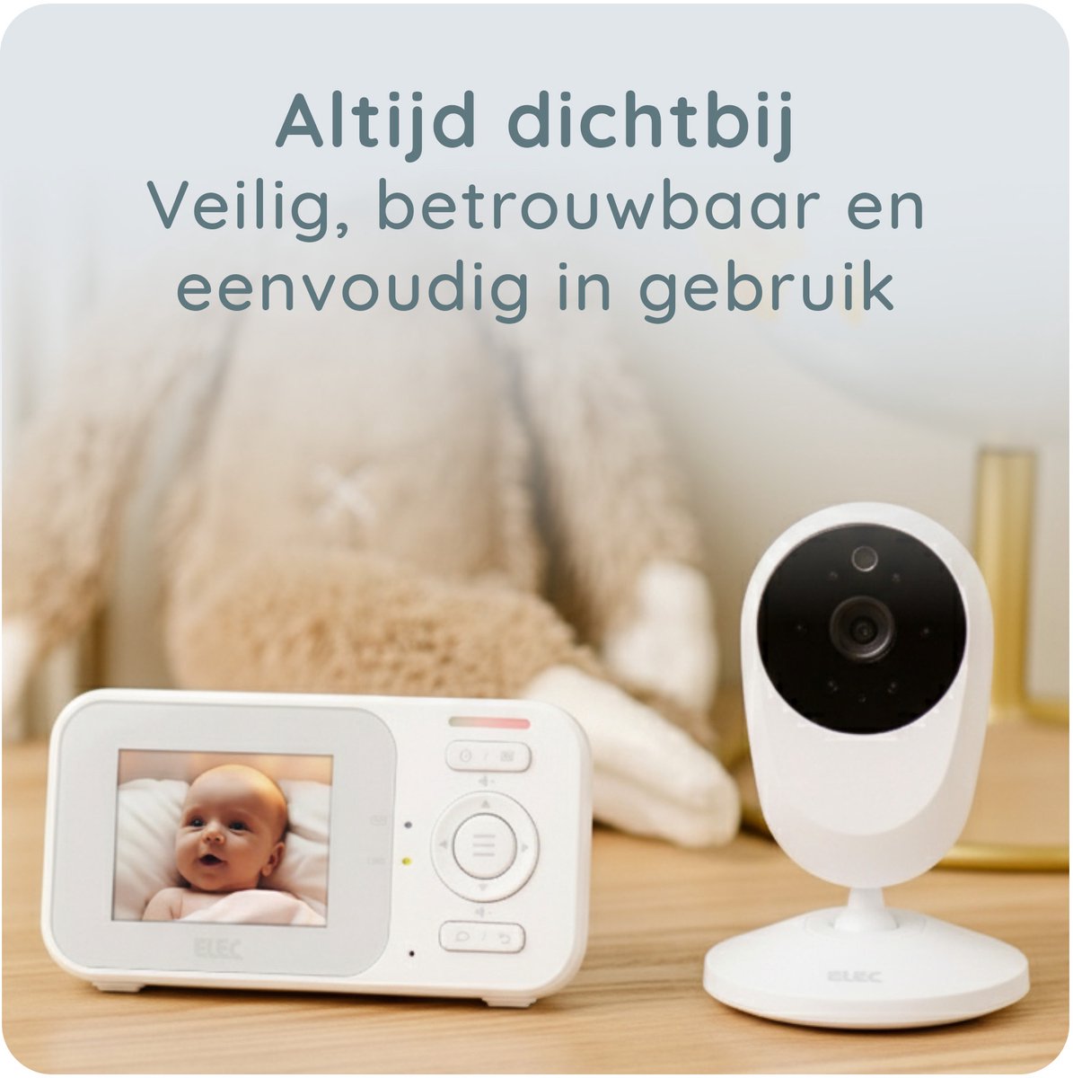 Alecto EVM24 Babyfoon met Camera - 2,4 inch Kleurenscherm - afbeelding 2