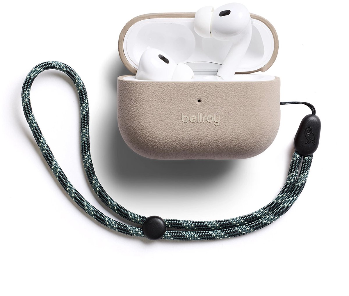 Bellroy Pod Jacket Pro AirPods Pro 3 – Hoge Kwaliteit Constructie – Compact en Draagbaar Ontwerp – Milieuvriendelijk door Gerecycled Polyester en PET - Beige
