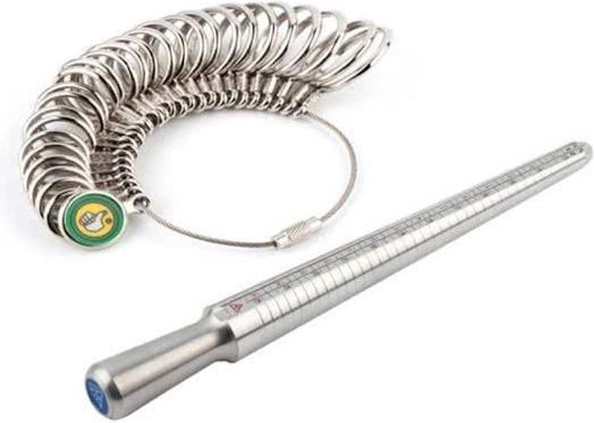 Okado Ringmaatmeter Set – Ringmaat Opmeten met Ringenset en Meetstok – Snel & Nauwkeurig – Voor Sieraden en Thuisgebruik