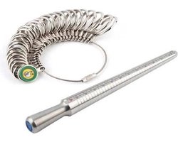 Okado Ringmaatmeter Set – Ringmaat Opmeten met Ringenset en Meetstok – Snel & Nauwkeurig – Voor Sieraden en Thuisgebruik